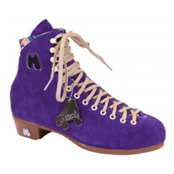 Moxi Lolly Purple Leather Suede Dark Taffy Skate Boots - Lucky Skates