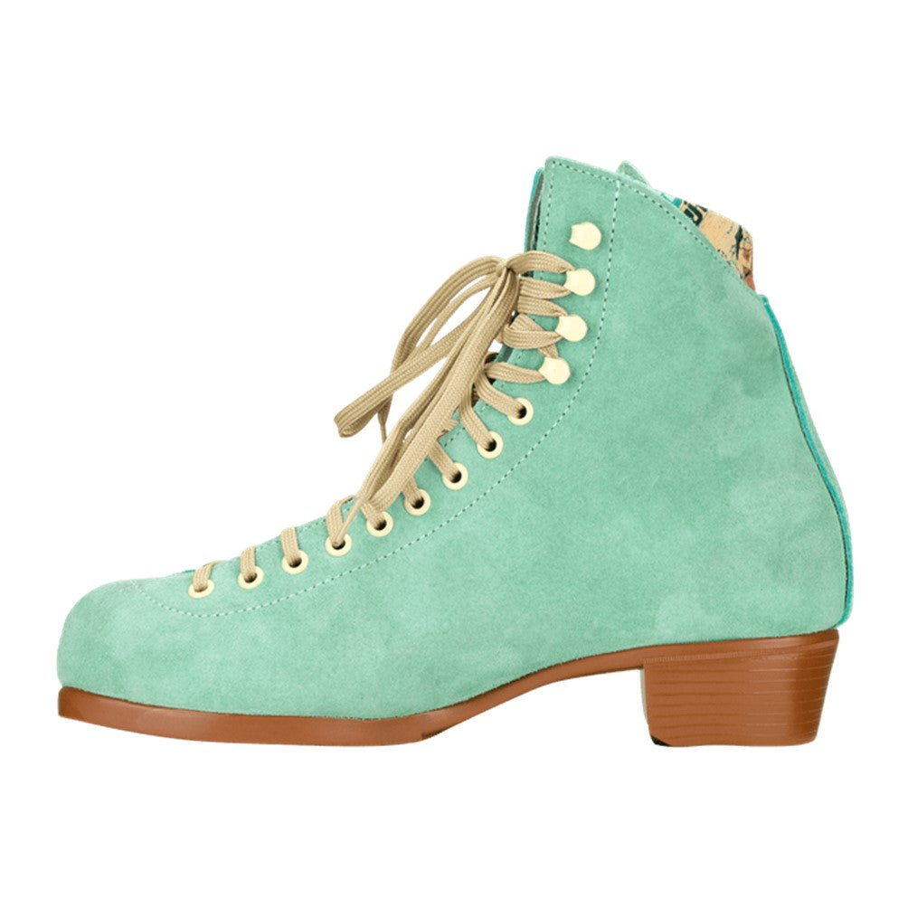 Moxi Lolly Aqua Leather Suede Roller Skate Boots Floss - Lucky Skates 