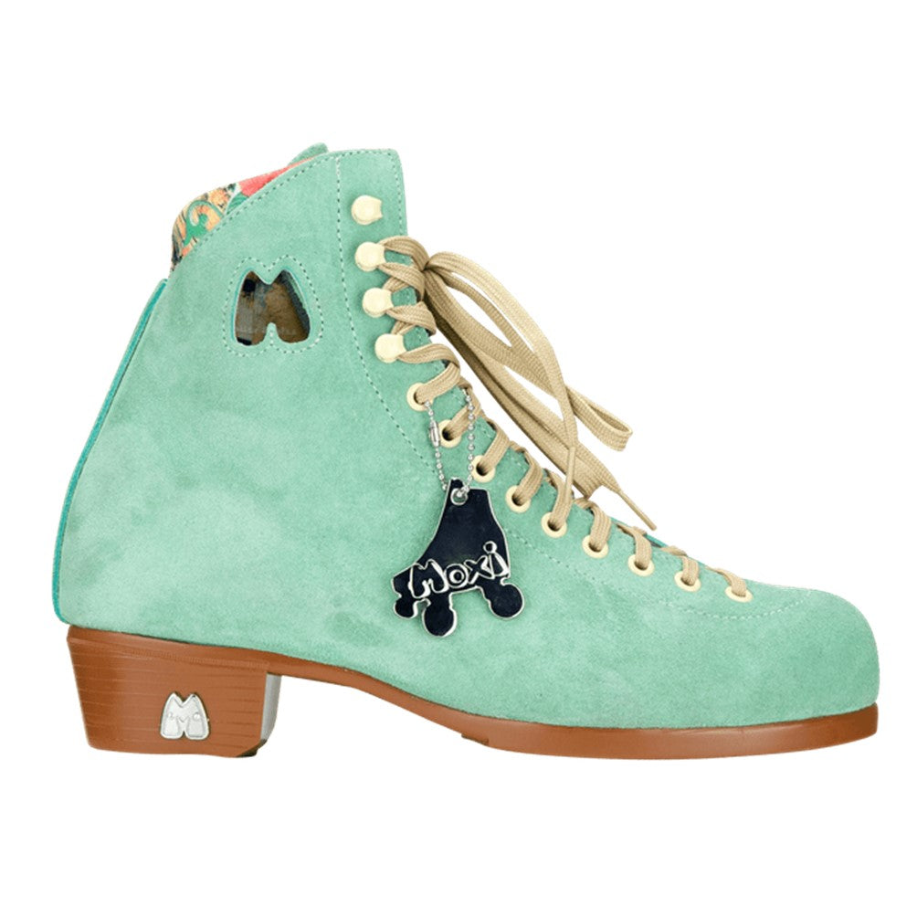 Moxi Lolly Aqua Leather Suede Roller Skate Boots Floss - Lucky Skates 