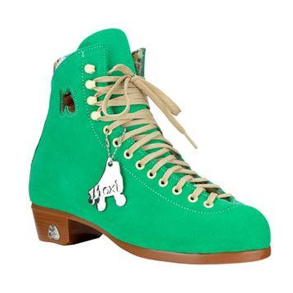 Moxi Lolly Leather Suede Roller Skate Boots Green Apple - Lucky Skates