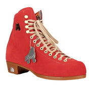 Moxi Lolly Leather Suede Roller Skate Boots Poppy Red - Lucky Skates