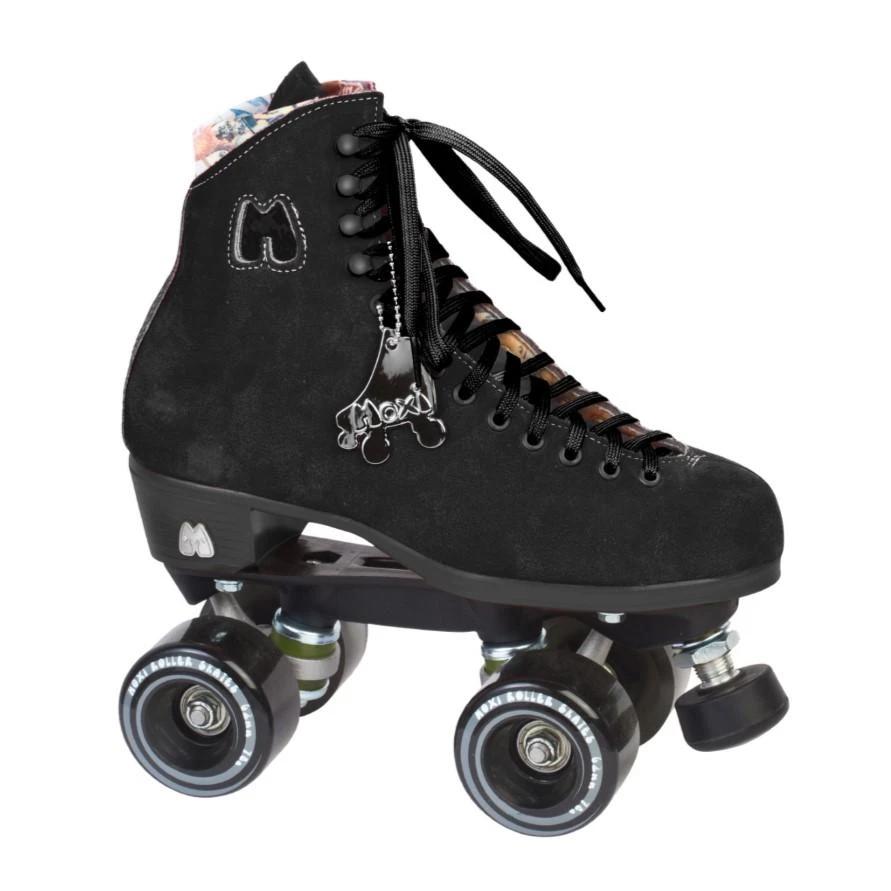 Moxi Lolly Leather Suede Hightop Roller Skates Classic Black - Lucky Skates