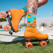 Moxi Lolly Orange Leather Suede Roller Skates Clementine - Lucky Skates