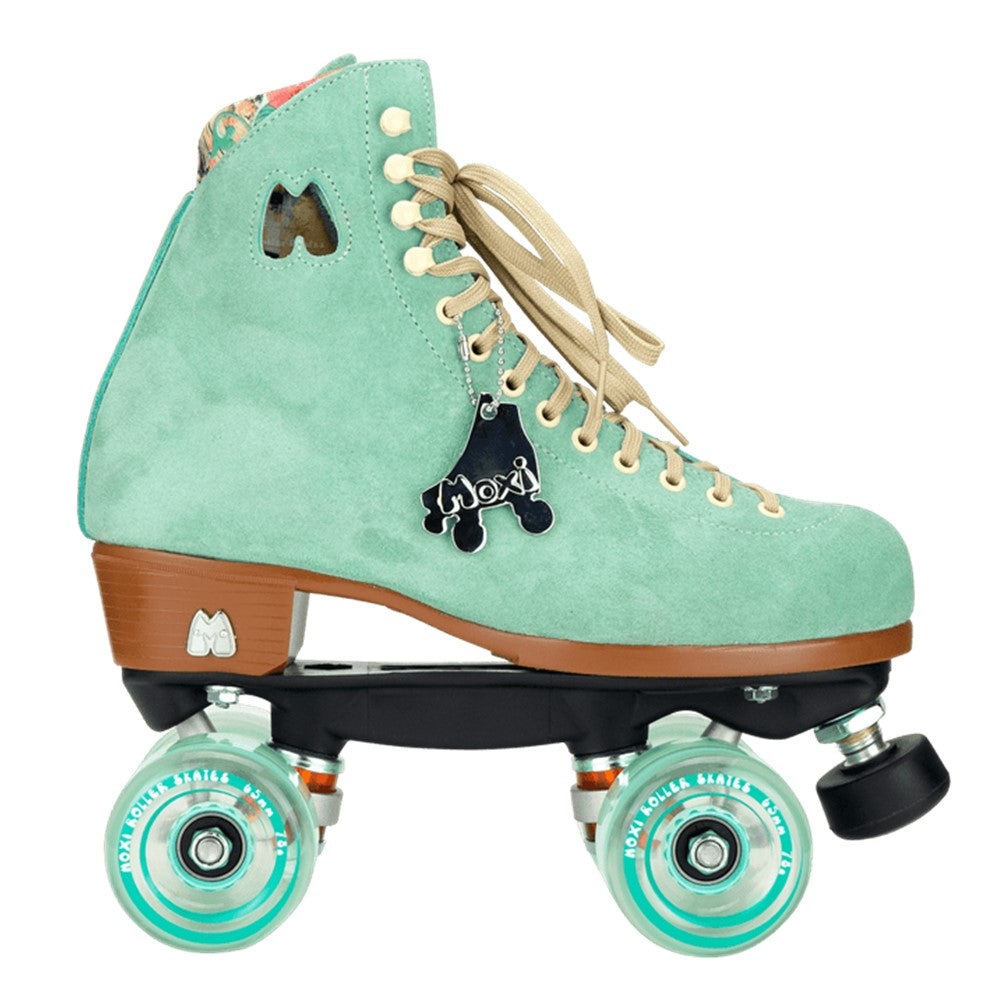 Moxi Lolly Aqua Leather Suede Roller Skates Floss Aqua - Lucky Skates