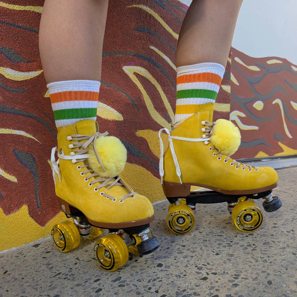 Moxi Lolly Roller Skates Pineapple Yellow Leather - Lucky Skates