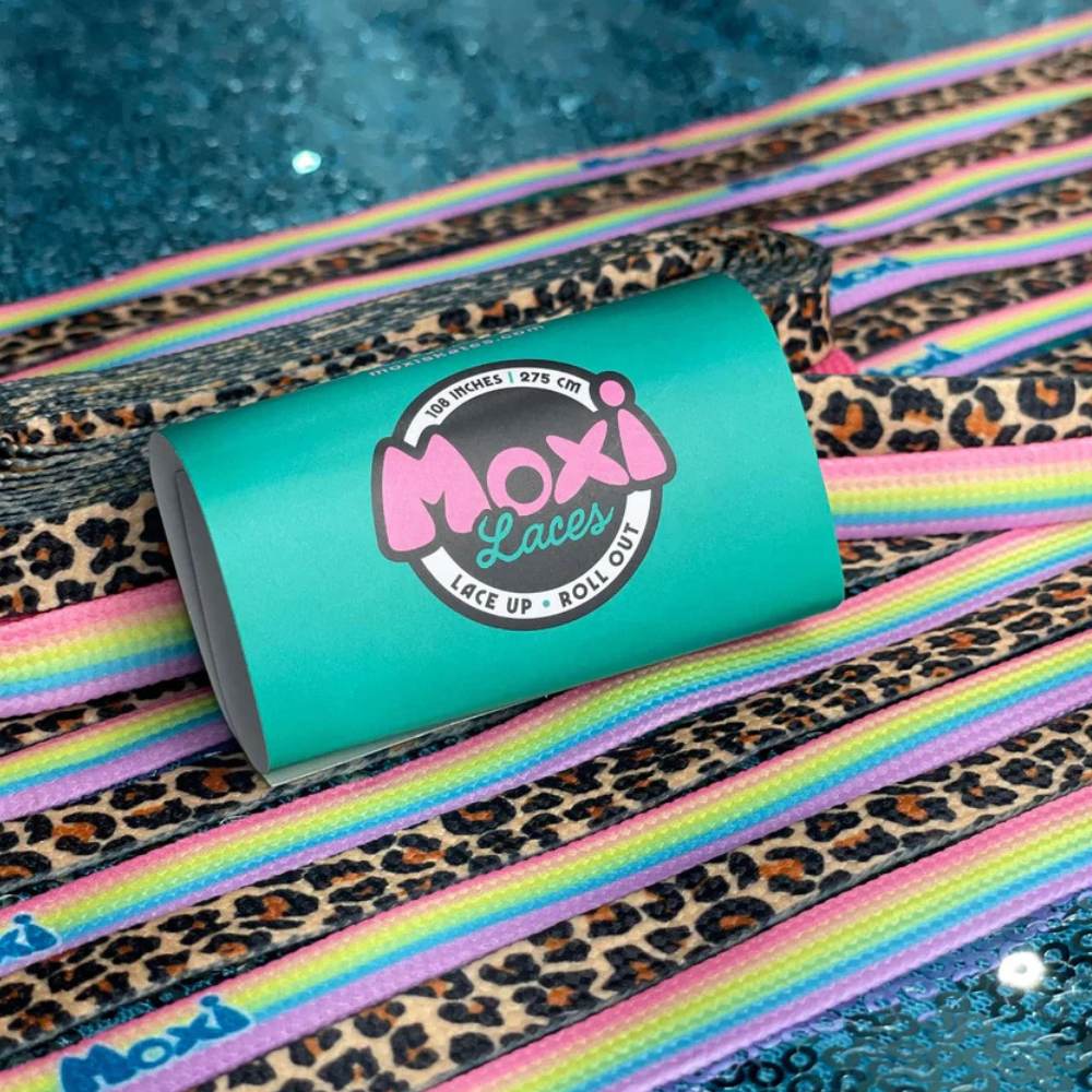 Moxi Skates Laces Rainbow Leopard Laces - Lucky Skates 