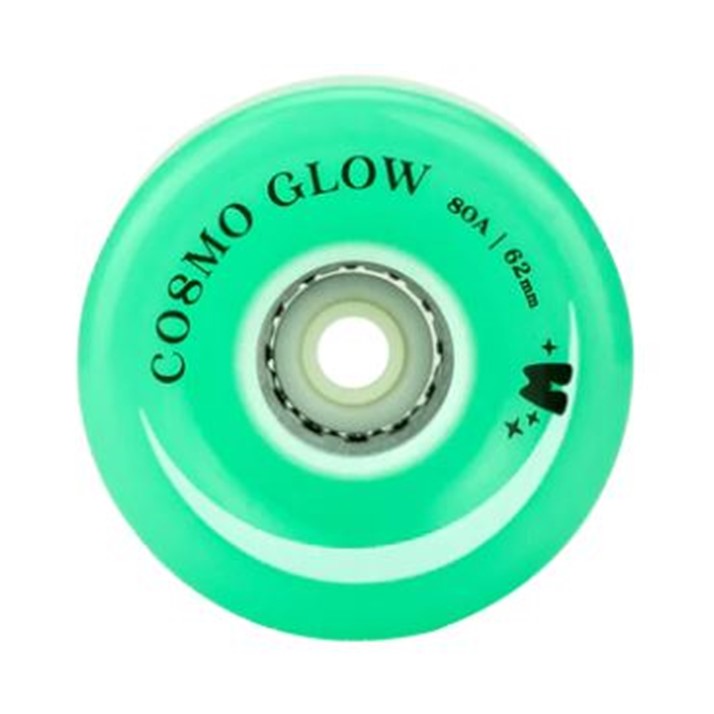 Moxi Skates Light Up Cosmo Glow Galaxy Green LED Outdoor Roller Skate Wheels - 4 Pack - Lucky Skates