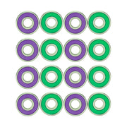 Moxi Skates Mixtape Skate Bearings Purple Green 8mm 16 Pack Purple Green  - Lucky Skates