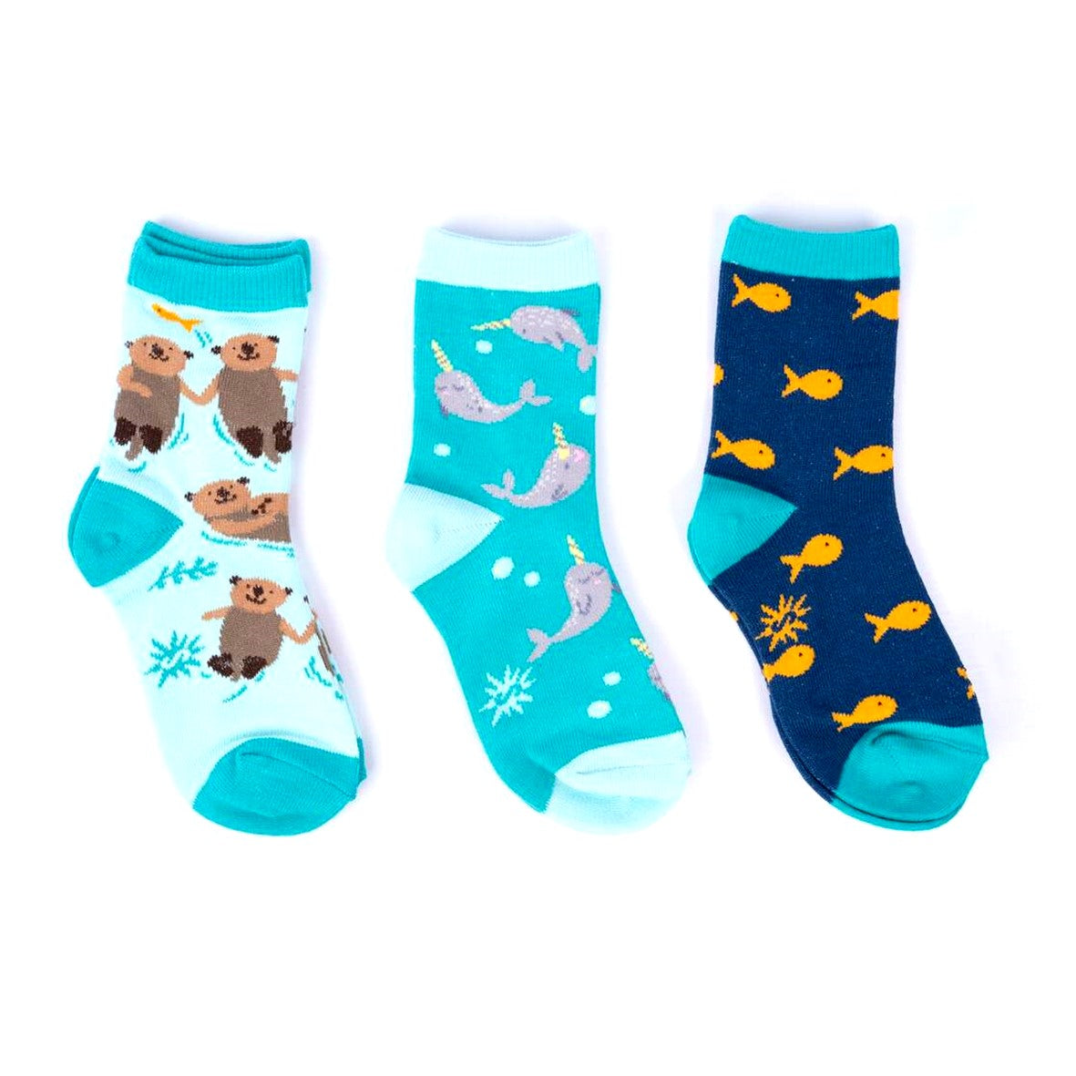Sock It To Me My Otter Half Whale Fish Junior Socks - 3 Pack - Lucky Skates