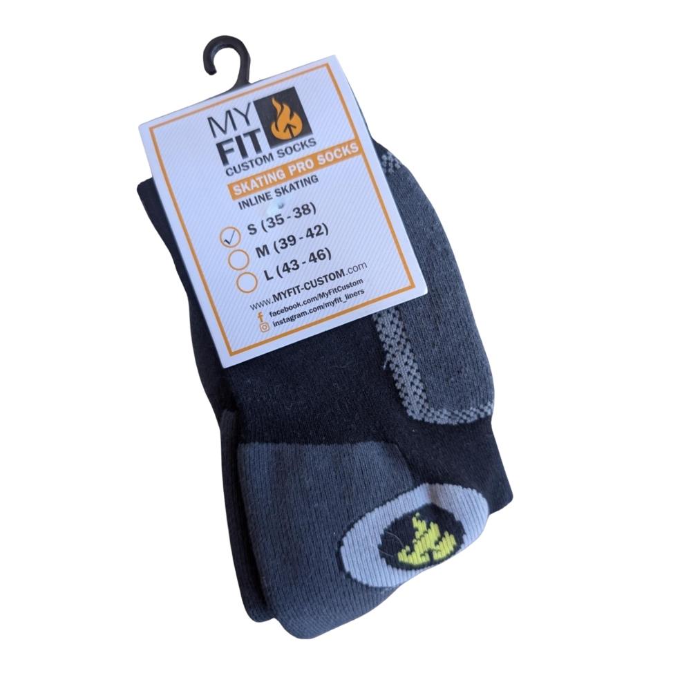 MyFit Black Inline Skating Performance Socks Pro - Lucky Skates