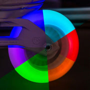 Powerslide Neons Switch LED Inline Wheels White Rainbow Multi Coloured 68mm 82A - Lucky Skates 