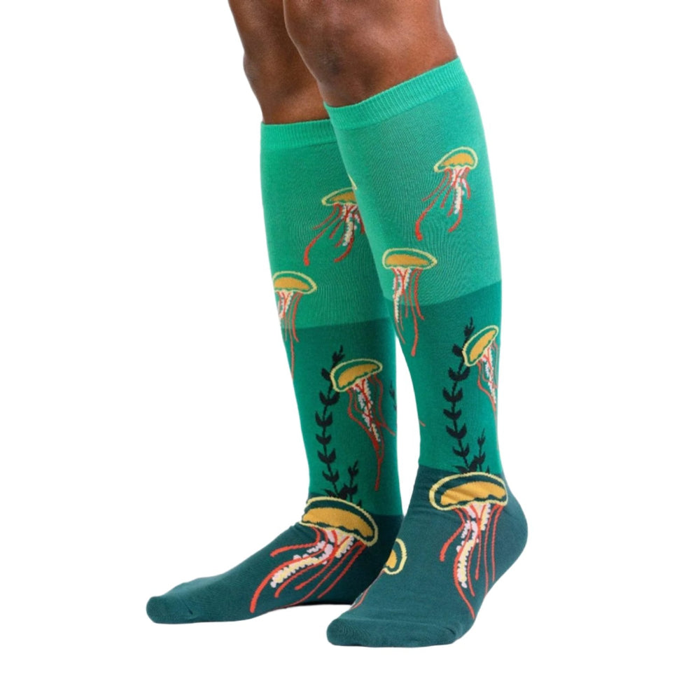 Sock It To Me Ocean Bloom Long Knee High Socks Jelly Fish - Lucky Skates