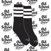 Old School Baby! Black Cats Mid High Skate Socks - Lucky Skates