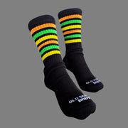 Old School Baby! Citrus Smash Mid High Skate Socks Orange/Green/Yellow - Lucky Skates