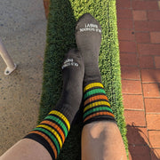 Old School Baby! Citrus Smash Mid High Skate Socks Orange/Green/Yellow - Lucky Skates