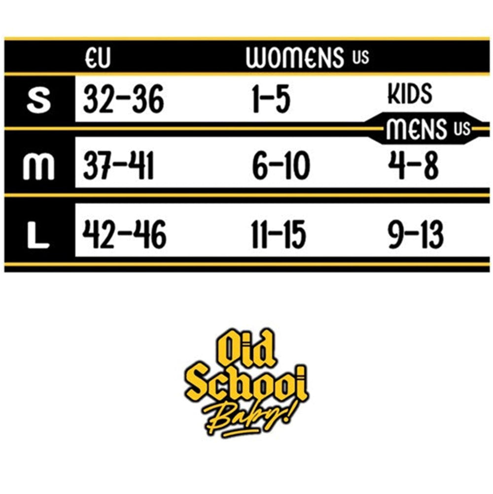 Old School Baby! Socks Size Chart - Lucky Skates