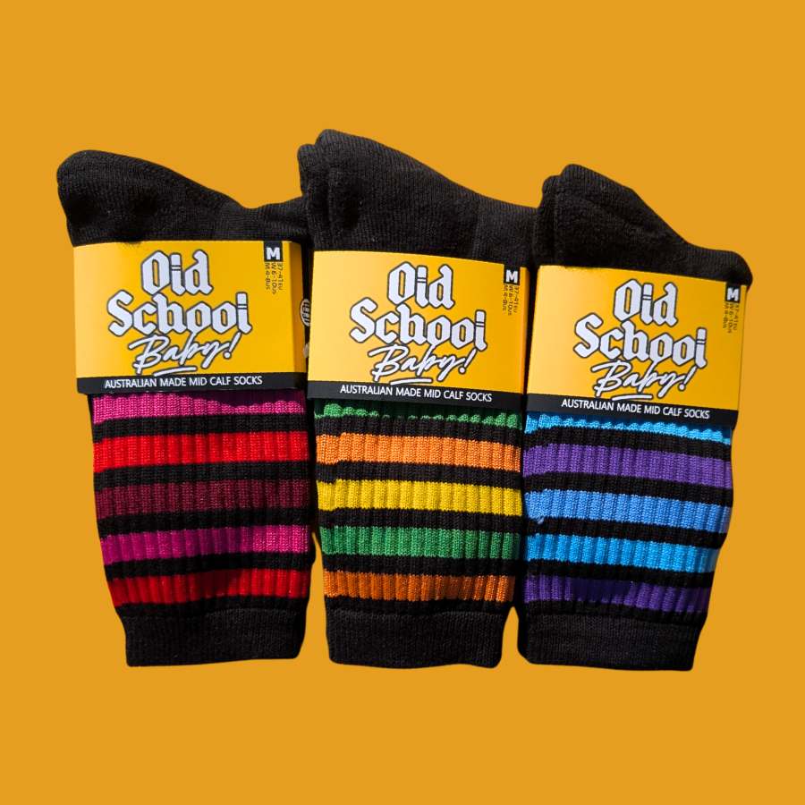 Old School Baby! Fruity Skate Socks 3 Pack - Lucky Skates 