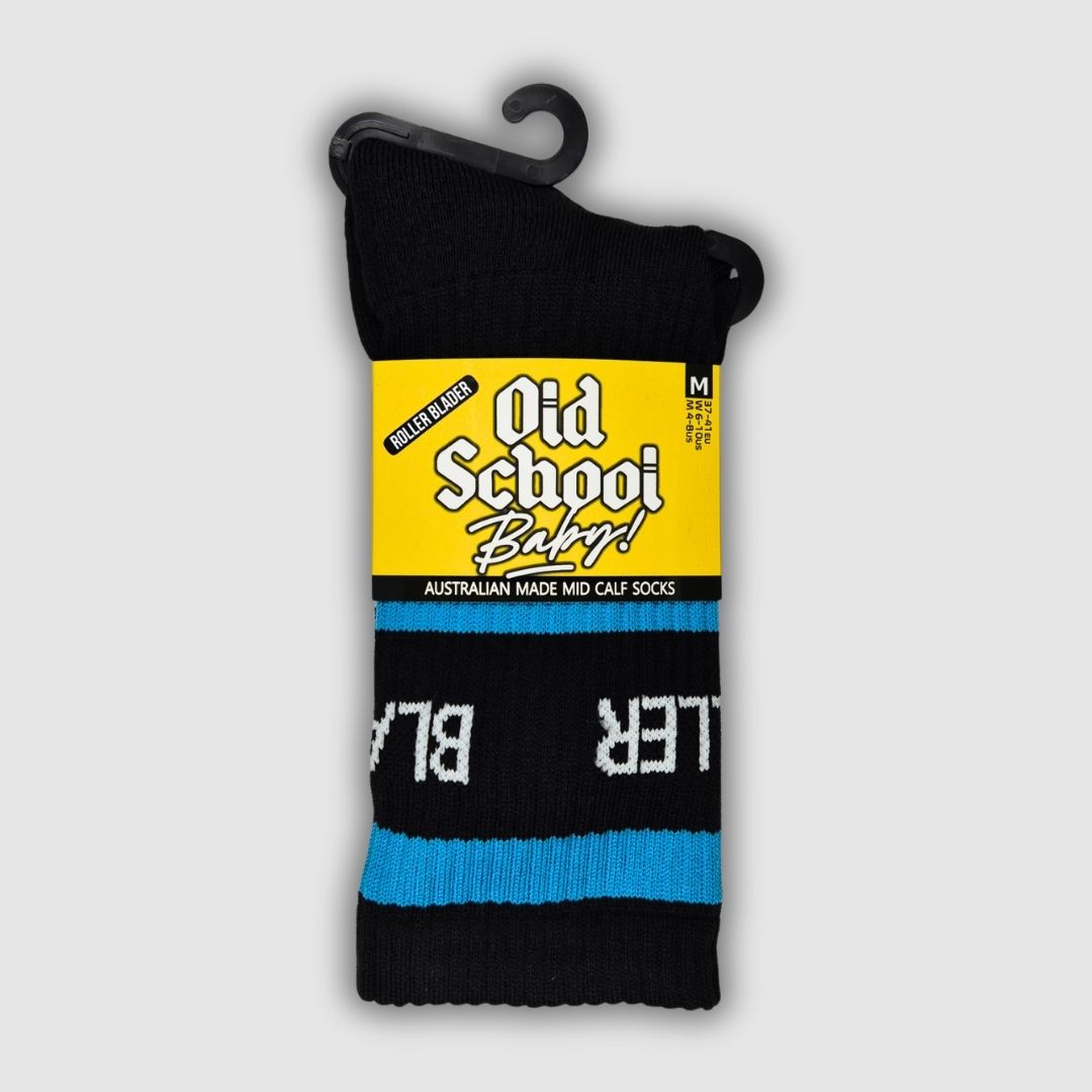 Old School Baby! Roller Blader Mid High Skate Socks