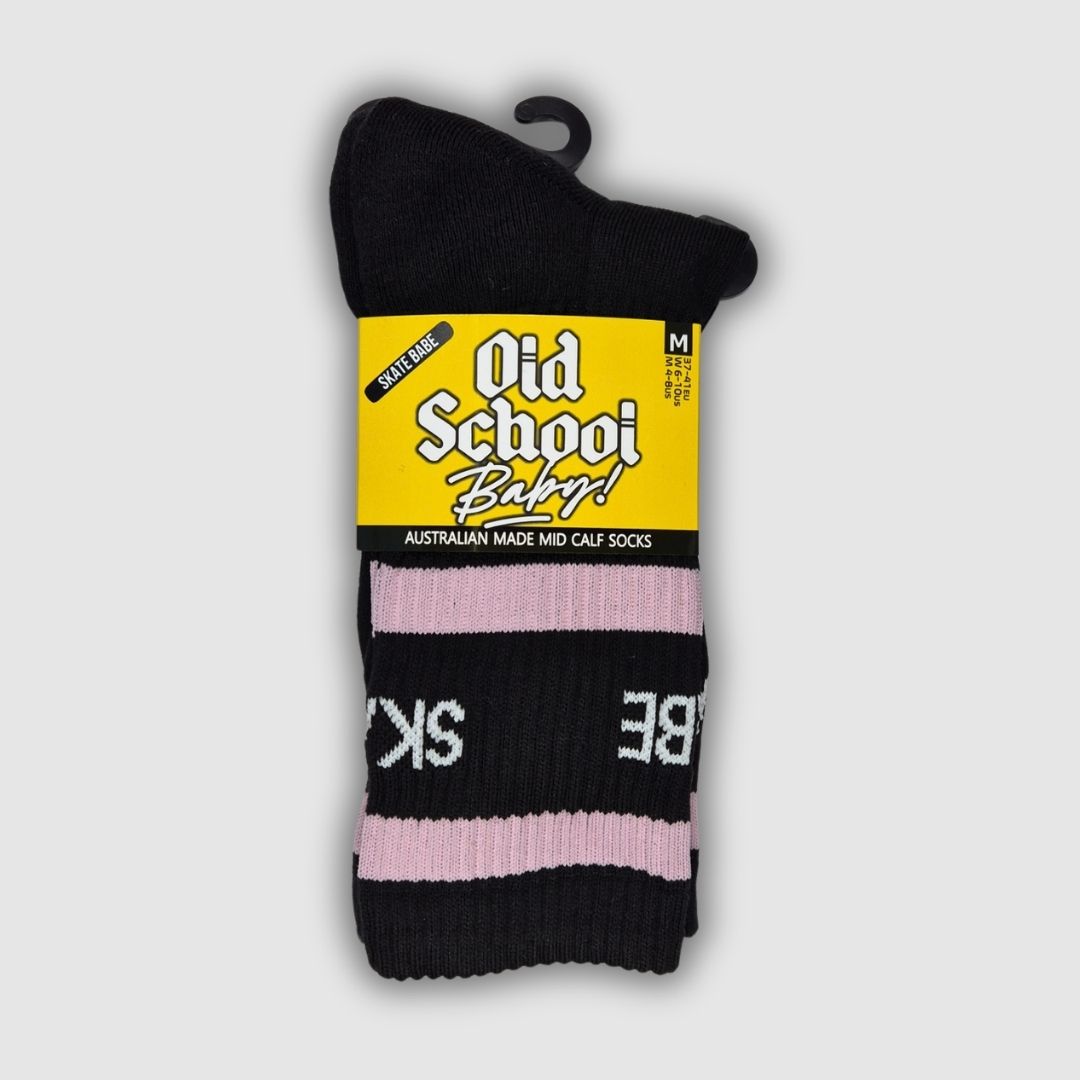 Old School Baby! Skate Babe Mid High Skate Socks