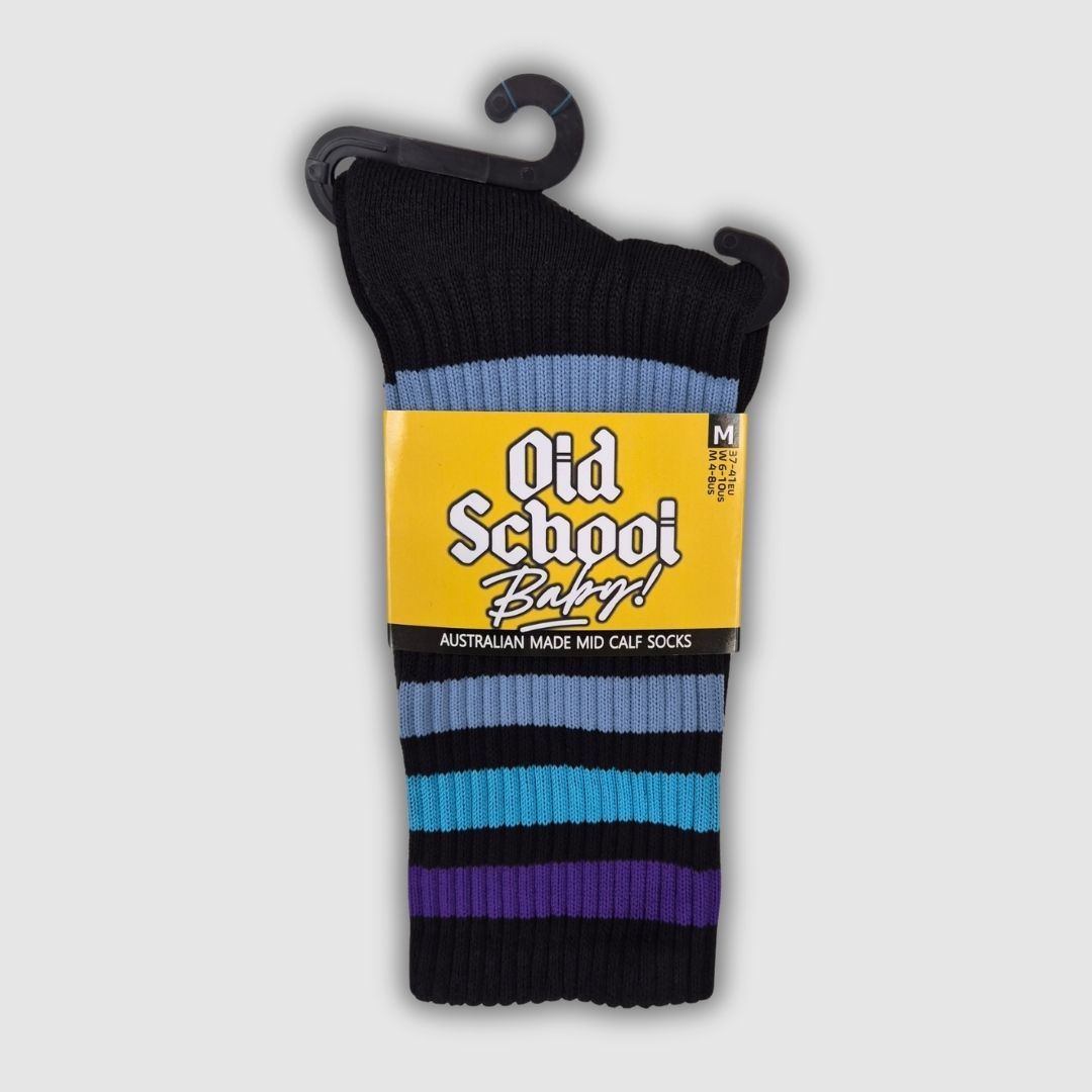 Old School Baby! Blueberry Blast V2 Mid High Skate Socks
