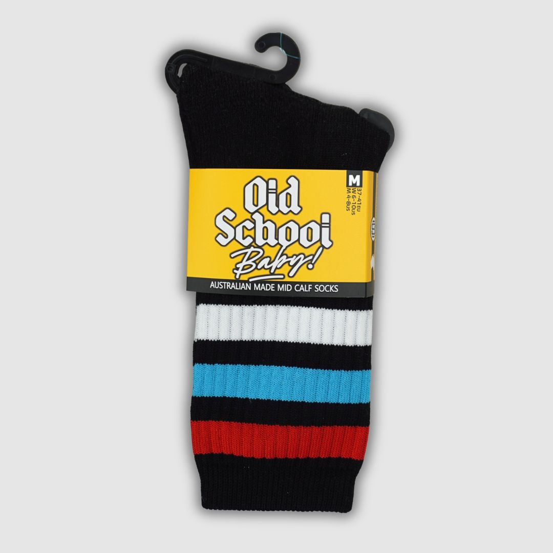 Old School Baby Skate Socks Black Red Blue Mid High Made In Australia - Lucky Skates 