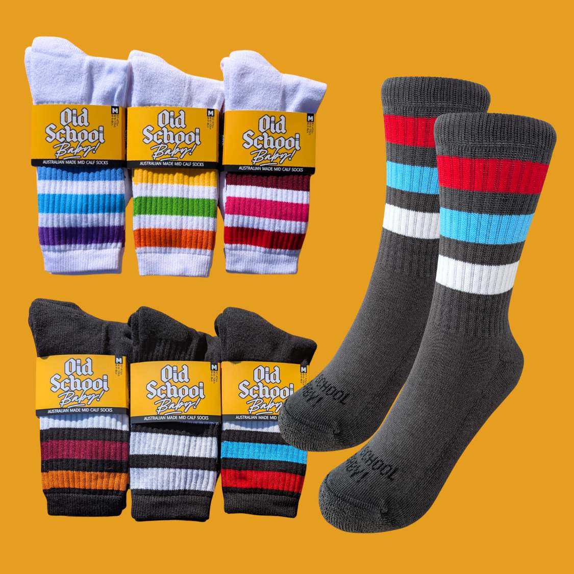 Old School Baby! One Pair Of Mystery Skate Socks