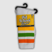 Old School Baby! Pine Lime Mid High Skate Socks Yellow Green Orange - Lucky Skates