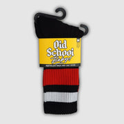 Old School Baby! Team Red Mid High Skate Socks Black Red - Lucky Skates 