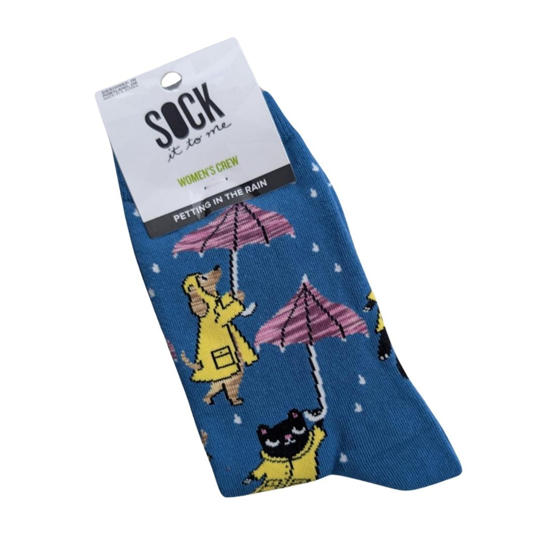 Sock It To Me Petting in the Rain Women's Crew Socks - Lucky Skates