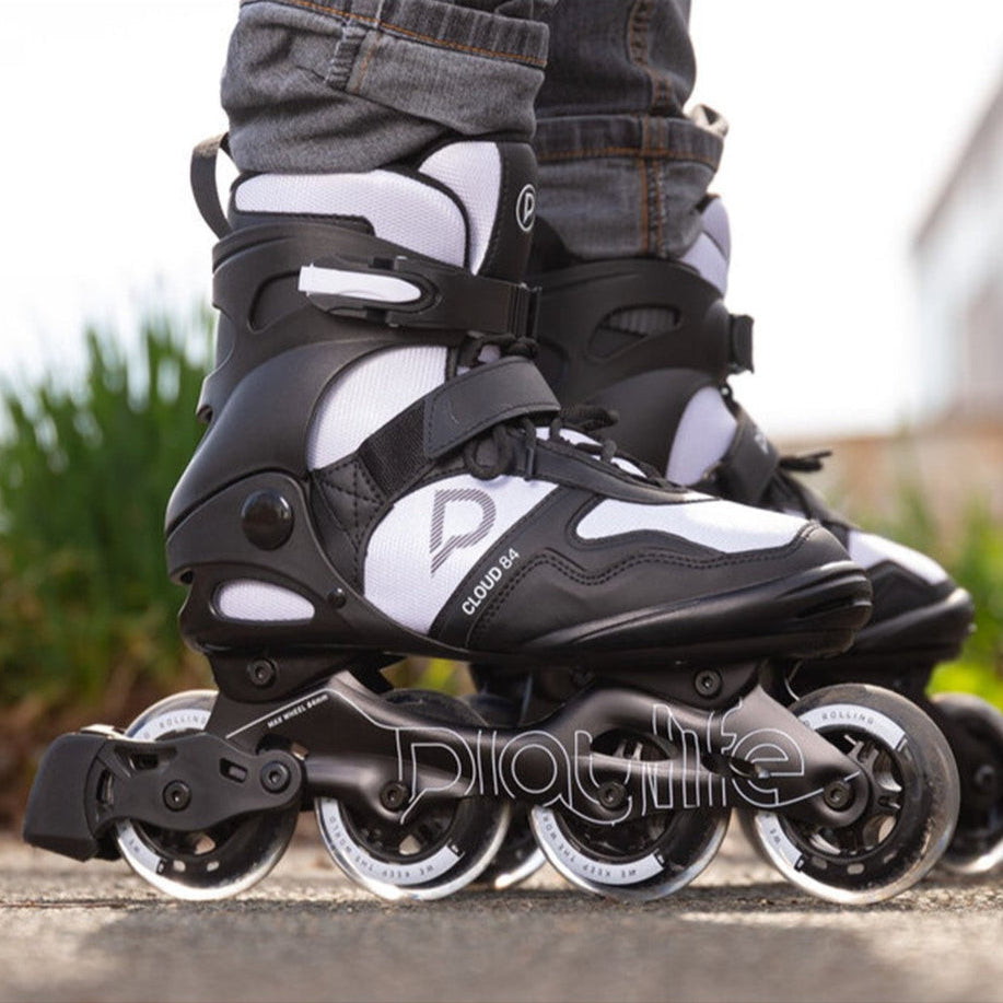 PlayLife Cloud Fitness Black White Inline Skates - Lucky Skates
