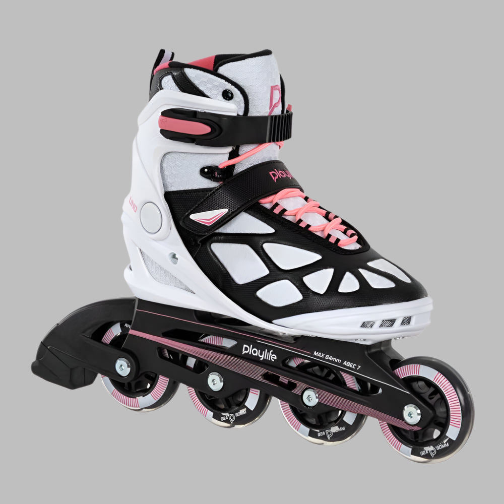 PlayLife Uno White Pink 80 Womens Fitness Inline Skates - Lucky Skates