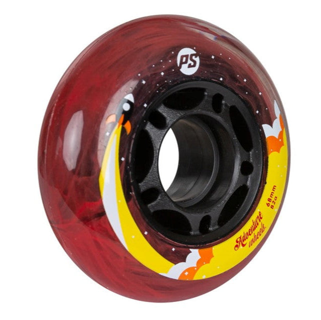 Powerslide Adventure Kids Clear Red Inline Skate Wheels 68mm 82A - Lucky Skates