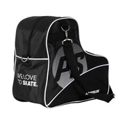 black triangle skate carry bag with ps and white stripe on side