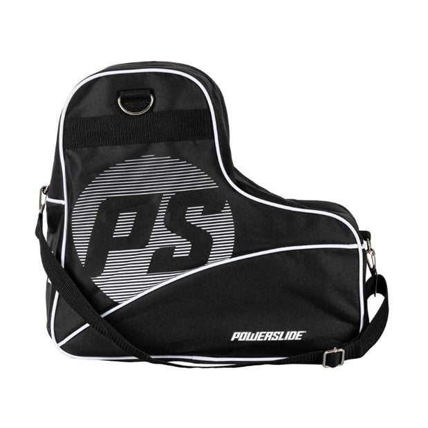 black triangle skate carry bag with ps and white stripe on side