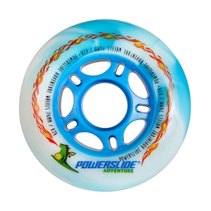 blue white swirl powerslide inline wheel 