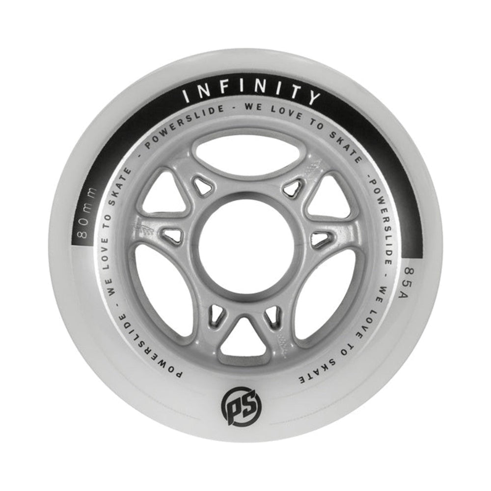 Powerslide Infinity II White Inline Skate Wheel 80mm 85A - 4 Pack - Lucky Skates