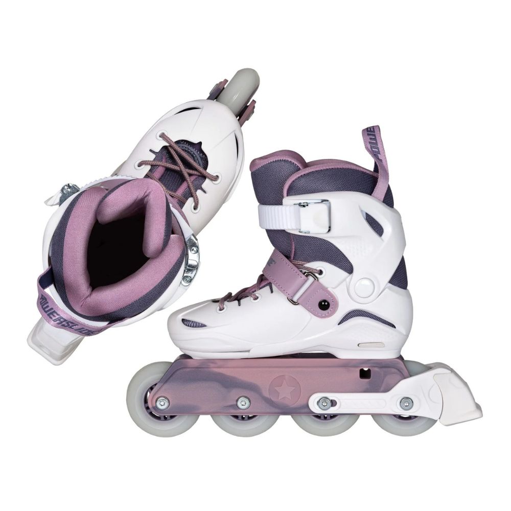 Powerslide Kids Adjustable Inline Skates Jet Blackberry White Purple Violet - Lucky Skates 