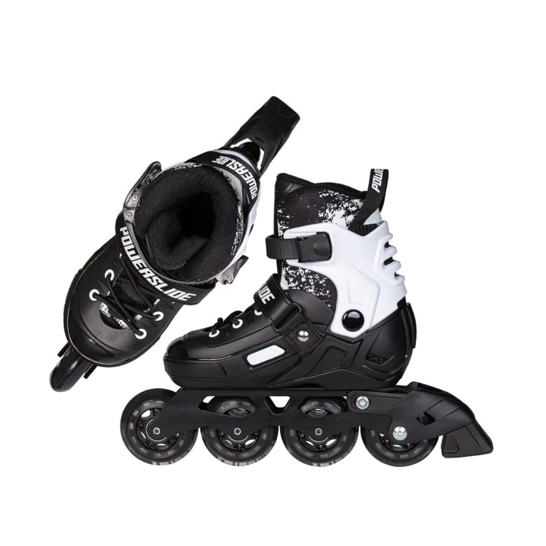 Powerslide Khaan Magic Black Childrens Adjustable Inline Skates Black White - Lucky Skates 