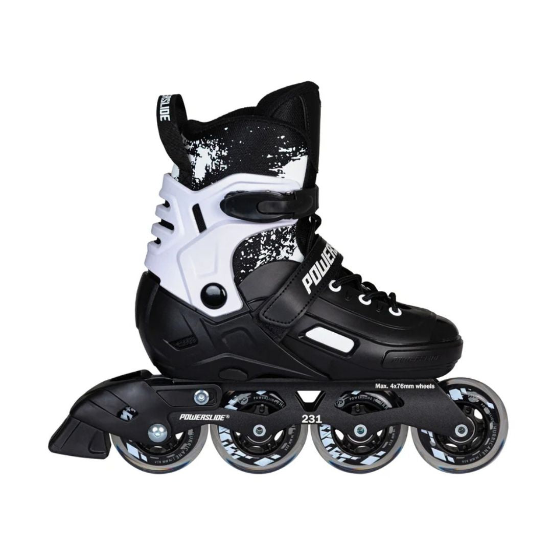 Powerslide Khaan Magic Black Childrens Adjustable Inline Skates Black White - Lucky Skates 