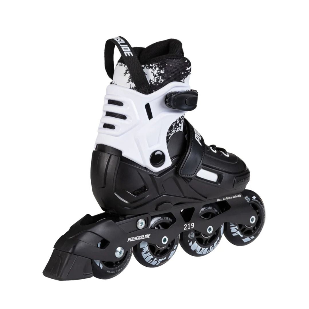 Powerslide Khaan Magic Black Childrens Adjustable Inline Skates Black White - Lucky Skates 