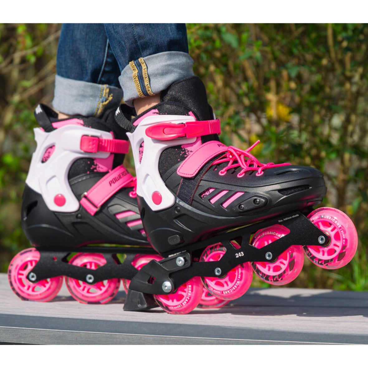 Kids Adjustable Powerslide Khaan Junior SQD Pink Inline Skates - Lucky Skates