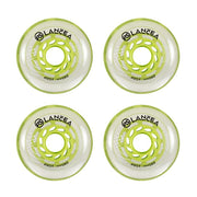 Powerslide Lancea Grip Hockey Indoor Inline Wheels 80mm White Green - 4 pack - Lucky Skates