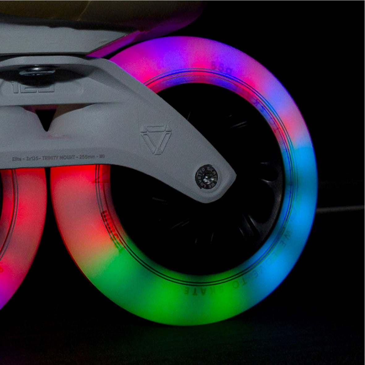 Powerslide Neons Multicolour LED Inline Wheels 125mm 85A - 6 Pack - Lucky Skates