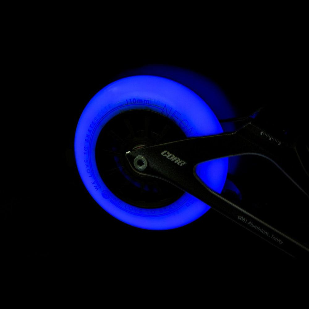 Powerslide Neons LED Light Up Inline Skate Wheels 85a 110mm blue - Lucky Skates
