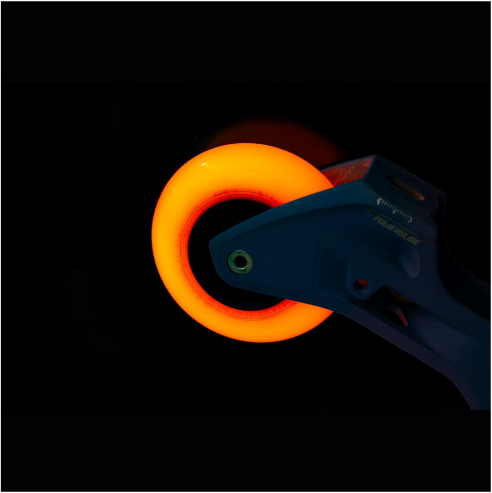 Powerslide Neons LED Light Up Inline Skate Wheels Orange 85a 80mm - Lucky Skates