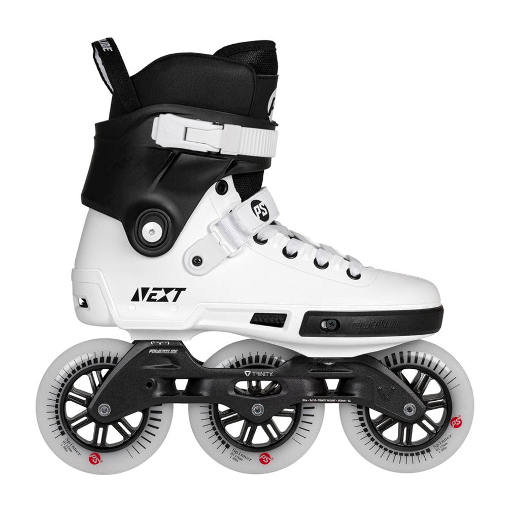 Powerslide Next Core White 110 Inline Tri Skates - Lucky Skates 