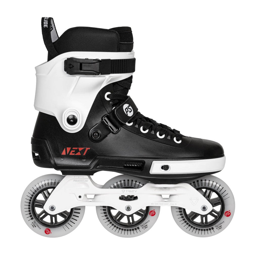 Powerslide Next Core White 100 Inline Skates Black White - Lucky Skates 
