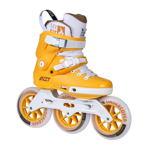 Powerslide Next Trinity Mustard 125 Inline Tri  Skates Yellow - Lucky Skates