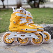Powerslide Next Trinity Mustard 125 Inline Tri  Skates - Lucky Skates