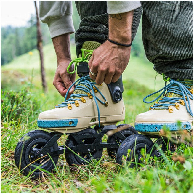 Powerslide Next Trinity Offroad Renegade Werbeski Pro 125 Inline Tri Skates Cream - Lucky Skates